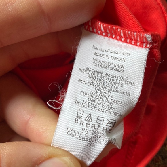 PrAna women’s tank top shelf bra yoga top bright coral salmon orange pink medium - Picture 6 of 8